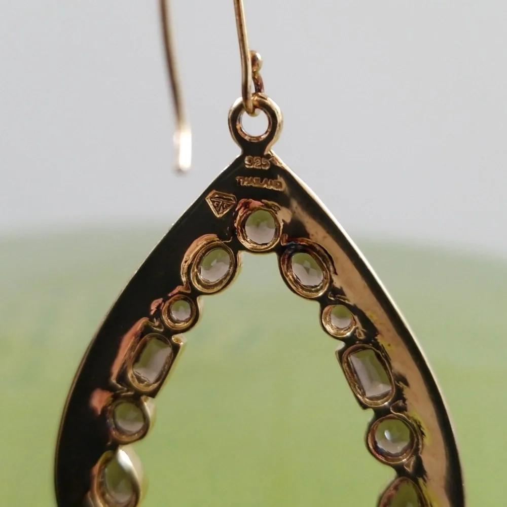 Used .925 Silver Earrings with Gem Accents - Picture 6 of 7